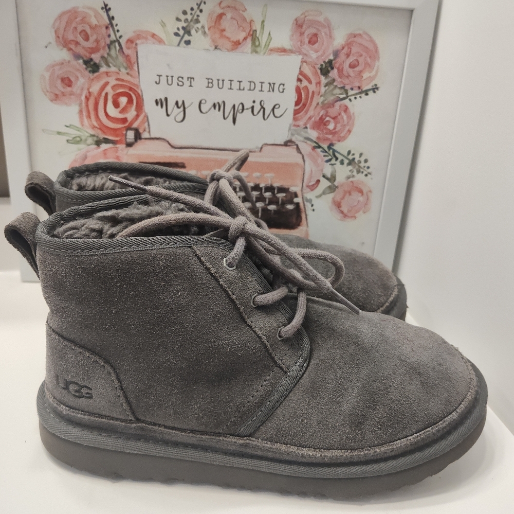 GUC UGG Australia Neumel Suede Leather Chukka Lace Up Ankle Boots, Grey, 7 - Picture 6 of 16